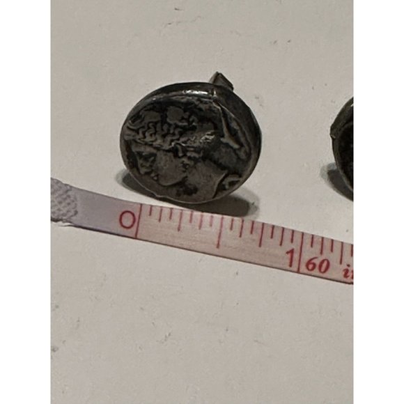 Vintage Alva Studios Greek Silver Coin Reproduction Cuff Links Wedding Formal - Picture 5 of 7